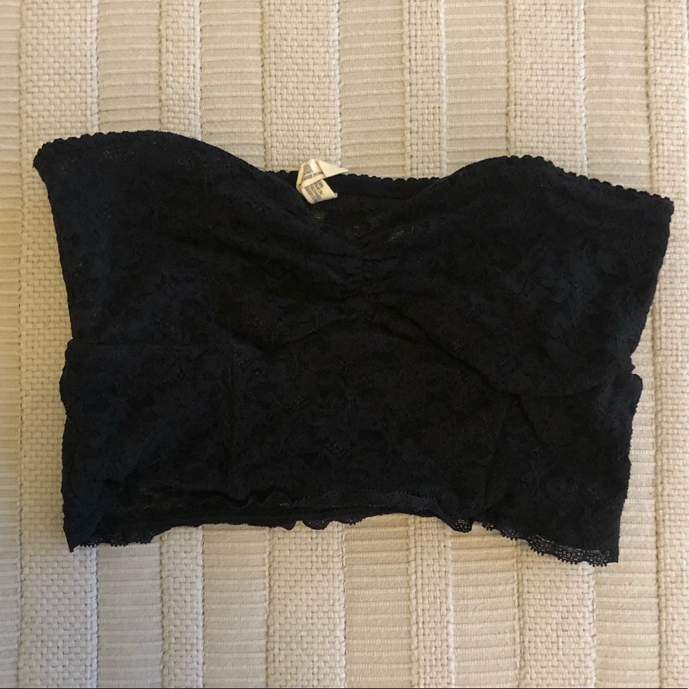 Aerie black lace longline bandeau, Size M